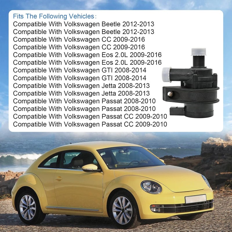 RALBDX Auxiliary Cooling Water Pump With Plug Compatible With A3 A4 TT,VW Beetle Jetta Passat Tiguan CC Eos Golf GTI - 2.0T Engine Replace 1K0965561J - Image 3